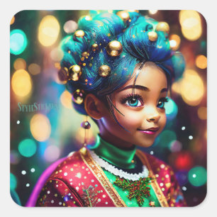 Cuadrada Pegatina cuadrado de esquina redonda clásica