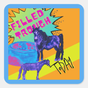 Cuadrada pegatina cuadrado de estilo de historietas de paso