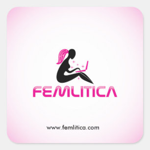 Cuadrada Pegatina cuadrado de Femlitica