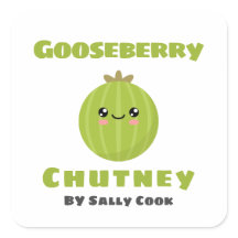Pegatina cuadrado de Gooseberry chutney
