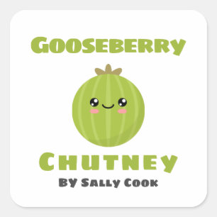 Cuadrada Pegatina cuadrado de Gooseberry chutney