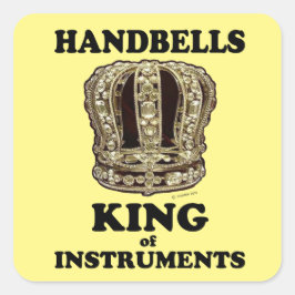 Cuadrada Pegatina cuadrado de Handbell King de Instrumentos