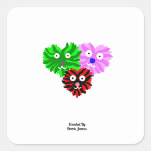 Cuadrada Pegatina cuadrado de Heart Fuzzies