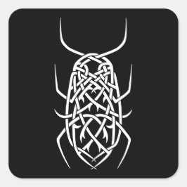 Cuadrada Pegatina cuadrado de impresión blanca