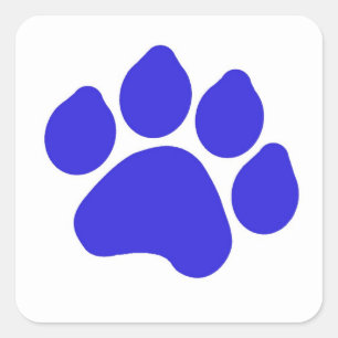 Cuadrada Pegatina cuadrado de impresión de Blue Paw