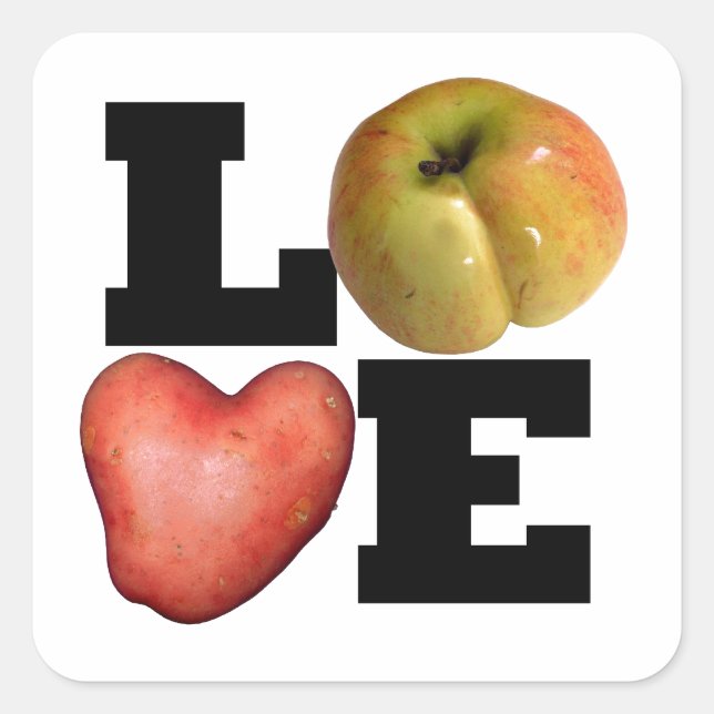 Cuadrada PEGATINA cuadrado de la colección LOVE (Anverso)