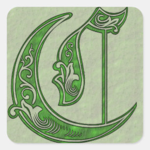 Cuadrada Pegatina cuadrado de letra C