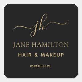 Cuadrada Pegatina cuadrado de logotipo comercial de monogra