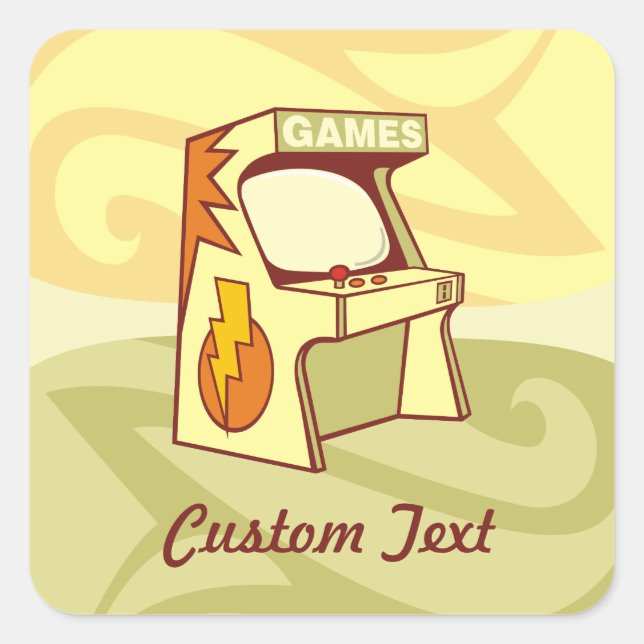 Cuadrada Pegatina cuadrado de máquina de arcade (Anverso)