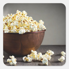 Cuadrada Pegatina cuadrado de palomitas