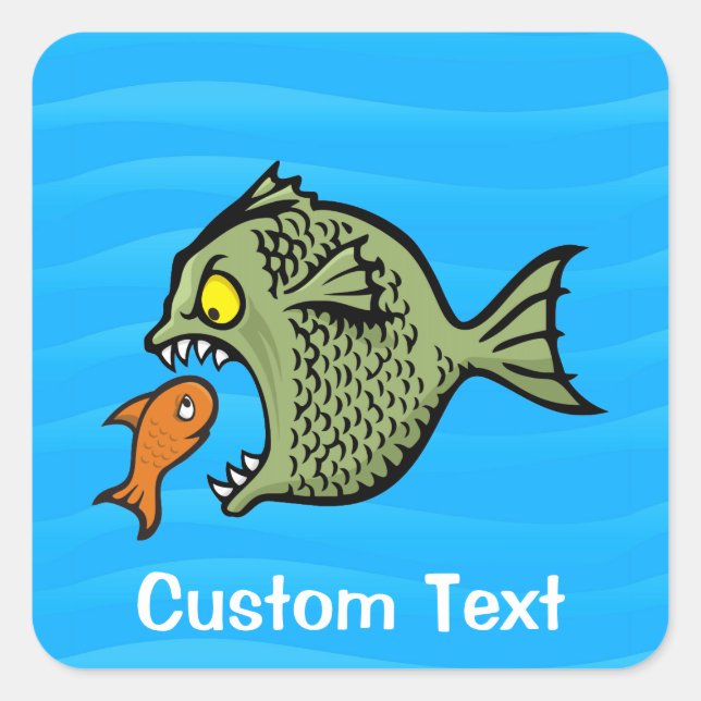 Cuadrada Pegatina cuadrado de peces gordos (Anverso)