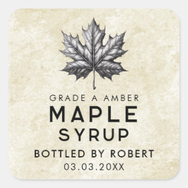 Cuadrada Pegatina cuadrado de recetas caseras de jarabe de 