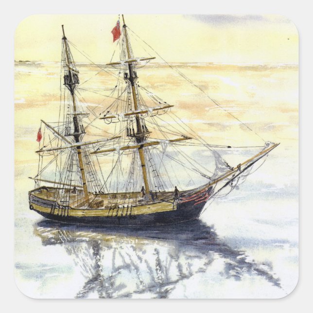 Cuadrada pegatina cuadrado de 'Reflexiones' (Anverso)