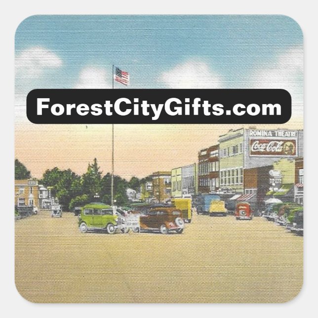 Cuadrada PEGATINA cuadrado de regalos de FC (Anverso)