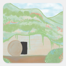 Cuadrada Pegatina cuadrado de resurrección