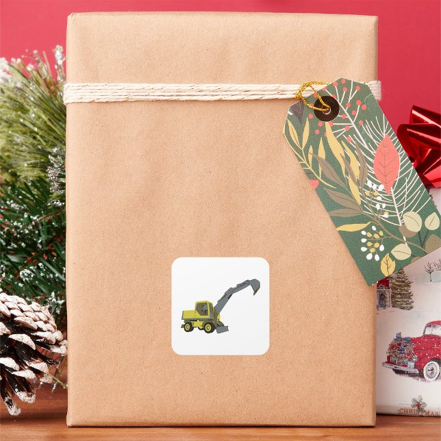 Cuadrada Pegatina cuadrado de vehículos de construcción (Subido por el creador)