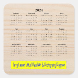 Cuadrada pegatina cuadrado del calendario del logotipo de 2