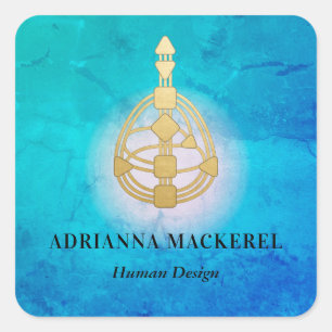 Cuadrada Pegatina cuadrado del cuerpo de diseño humano Gol