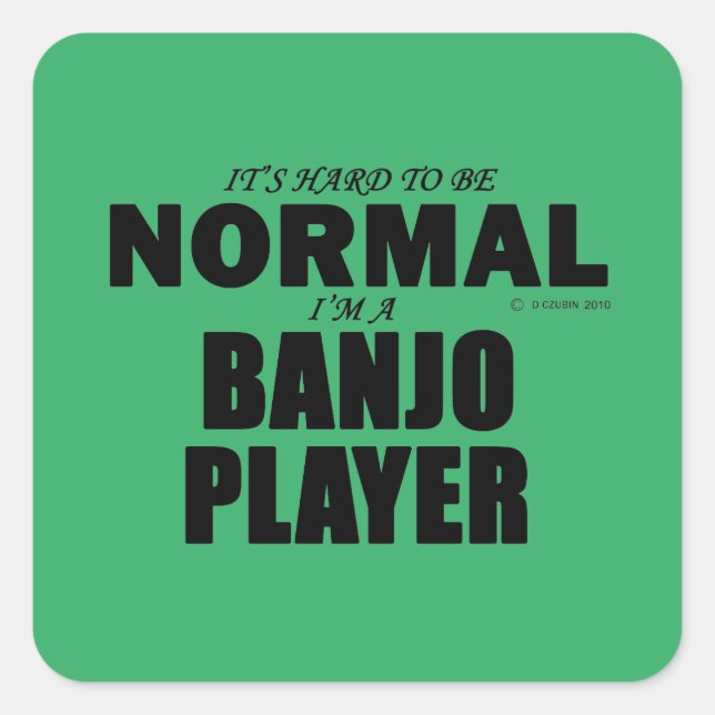 Cuadrada Pegatina cuadrado del jugador de banjo normal (Anverso)