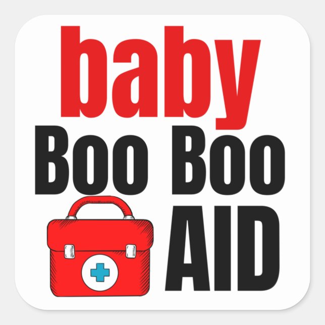 Cuadrada Pegatina cuadrado del kit médico para bebés (Anverso)