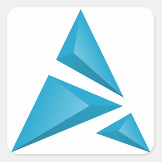 Cuadrada Pegatina cuadrado del logotipo Artix fondo blanco