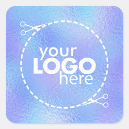 Cuadrada Pegatina cuadrado del logotipo del Relieve metaliz