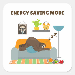 Cuadrada Pegatina cuadrado del modo de ahorro de energía