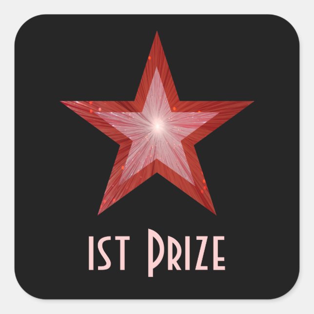Cuadrada Pegatina cuadrado del 'Primer Premio' de la Estrel (Anverso)