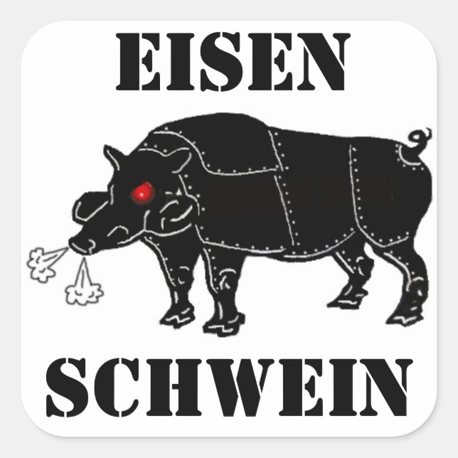 Cuadrada Pegatina cuadrado EISEN-SCHWEIN (Anverso)