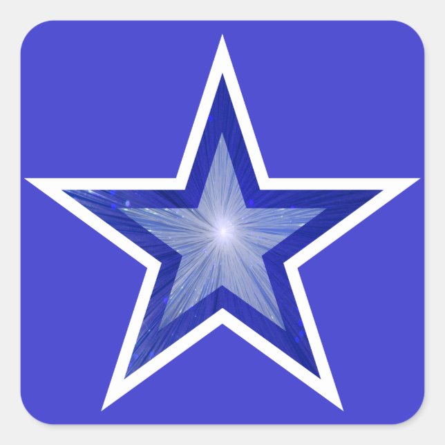 Cuadrada Pegatina cuadrado Estrella azul oscuro (Anverso)