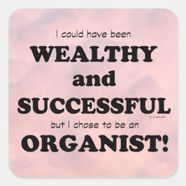 Cuadrada Pegatina Cuadrado Exitoso y Rico