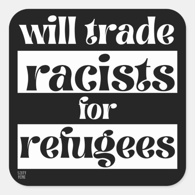 Cuadrada pegatina cuadrado "FIN AL RACISMO 2" (Anverso)