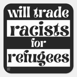 Cuadrada pegatina cuadrado "FIN AL RACISMO 2"