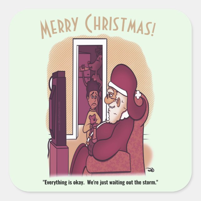 Cuadrada Pegatina cuadrado grande de tormenta (Anverso)