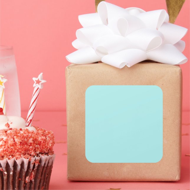 Cuadrada Pegatina cuadrado grande y turquesa claro (Fiesta)