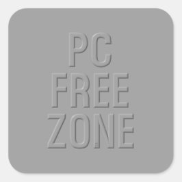 Cuadrada PEGATINA cuadrado gris de zona libre de PC