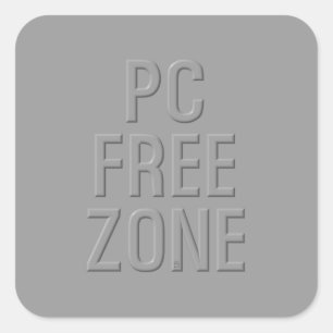 Cuadrada PEGATINA cuadrado gris de zona libre de PC