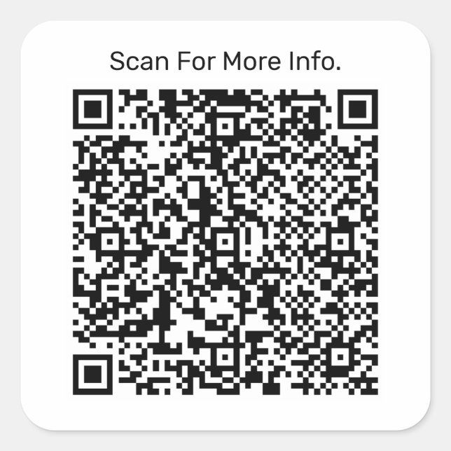 Cuadrada Pegatina cuadrado personalizado de código QR (Anverso)