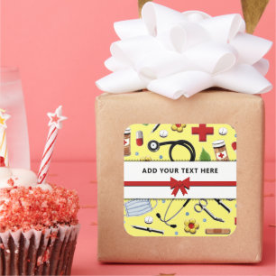 Cuadrada Pegatina cuadrado personalizado de enfermería