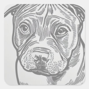 Cuadrada Pegatina cuadrado Staffordshire Bull Terrier