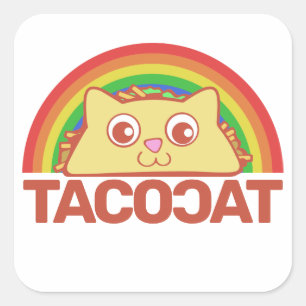 Cuadrada Pegatina cuadrado TacoCat Deluxe B