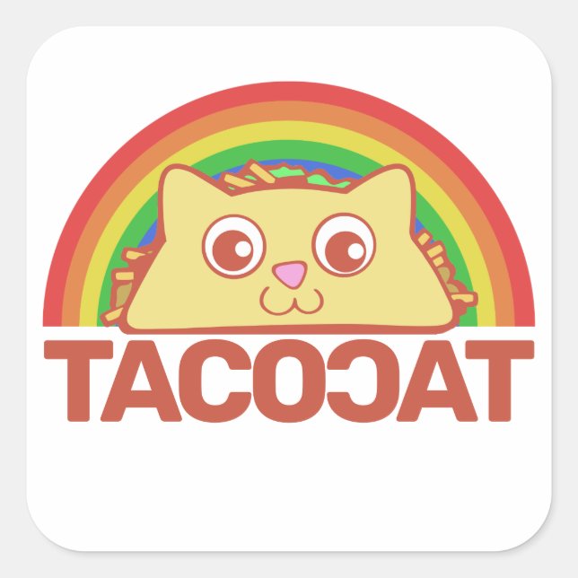 Cuadrada Pegatina cuadrado TacoCat Deluxe B (Anverso)