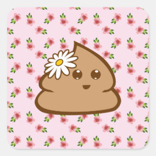 Cuadrada Pegatina Cute Lil Poo