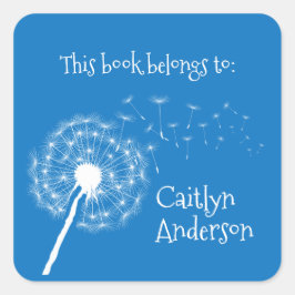 Cuadrada Pegatina Dandelion Bookplate