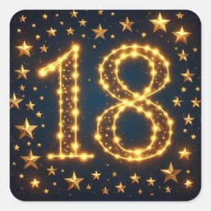 Cuadrada pegatina de 18 años