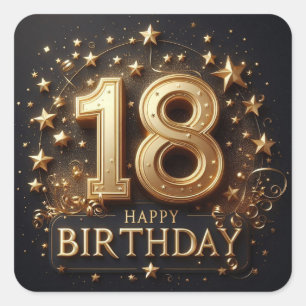 Cuadrada pegatina de 18 años