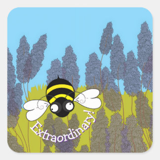Cuadrada Pegatina de abeja extraordinaria