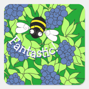 Cuadrada Pegatina de Abeja Fantástica