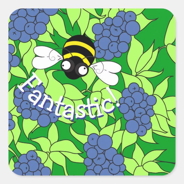 Cuadrada Pegatina de Abeja Fantástica (Anverso)