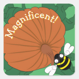Cuadrada Pegatina de abeja magnífica